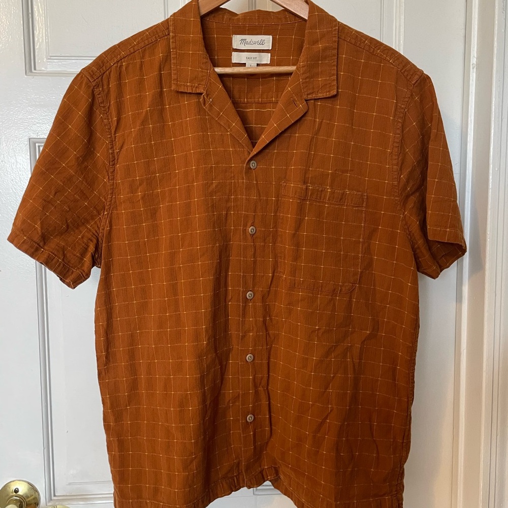 Madewell Men's Brown Short Sleeve Shirt